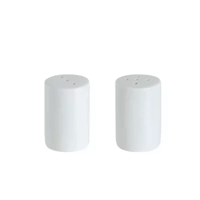 Ensemble salière et poivrière de table en porcelaine blanche