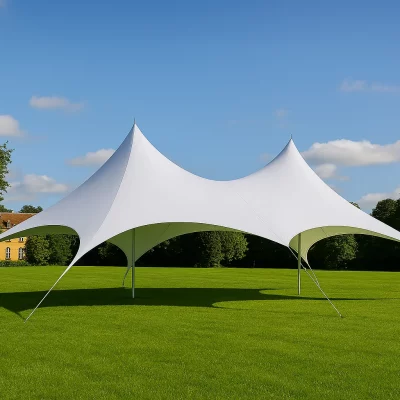 Tente de réception Étoile Blanche L.22m l14m Ø16m